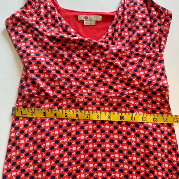 Boden Willa Dress Womens Size 8P Rosehip Apple Print V-Neck Casual Midi Sundress - Picture 10 of 11